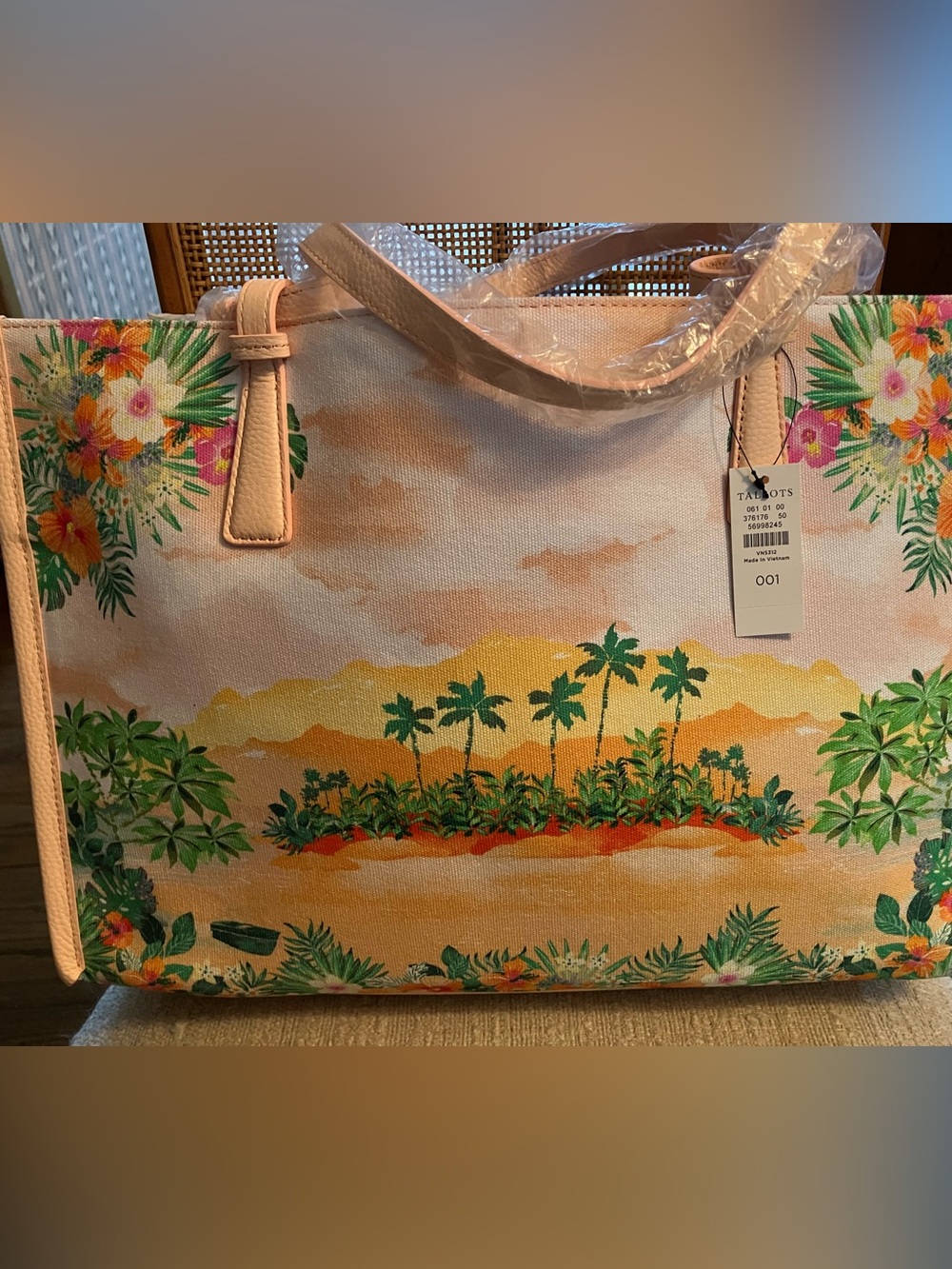 Talbots Tropical Hawaii Vacation Large Bag NWT